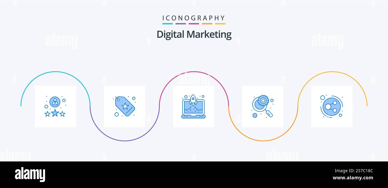 Digital Marketing Blue 5 Icon Pack Including distribution. search ...