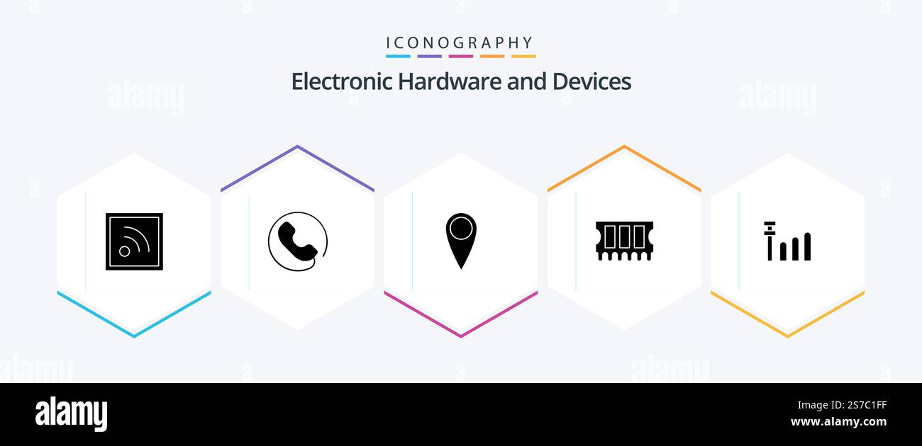 Devices 25 Glyph icon pack including . hardware. signal Stock Vector ...
