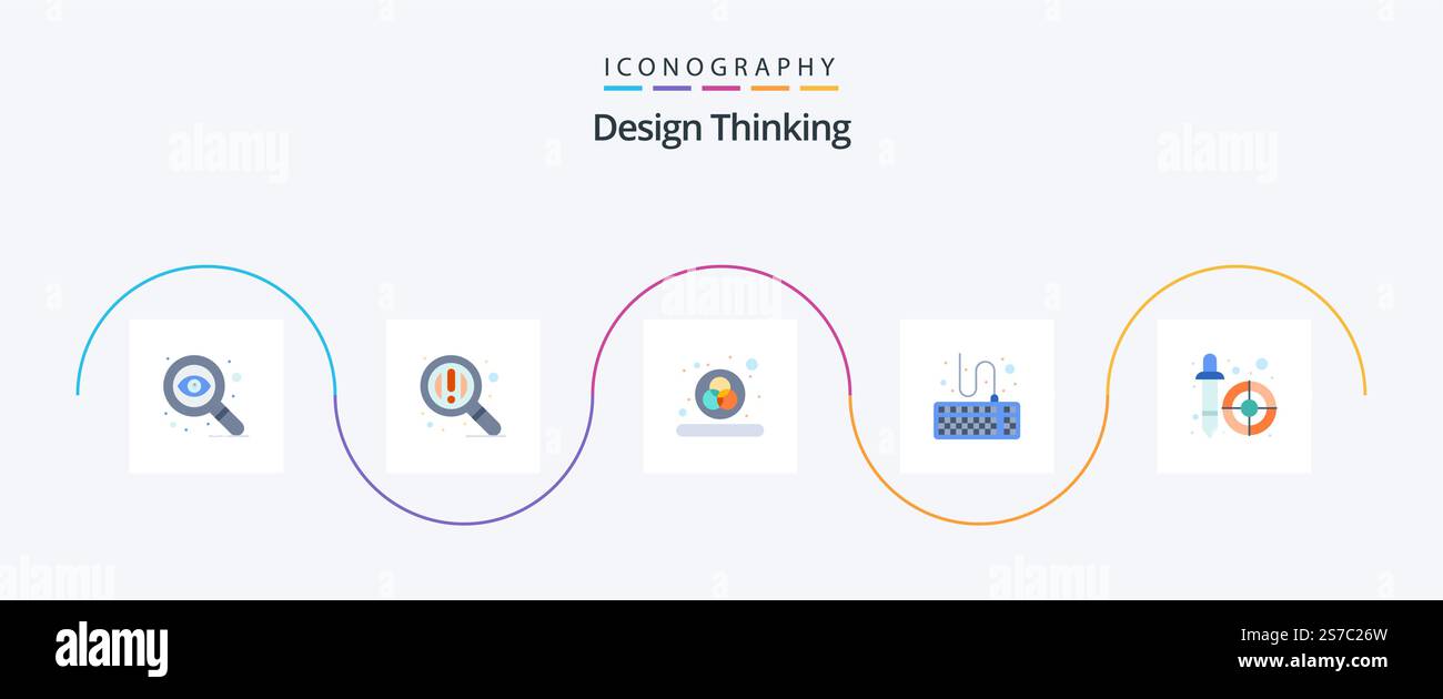 Design Thinking Flat 5 Icon Pack Including . picker. rgb. dropper. tools Stock Vector