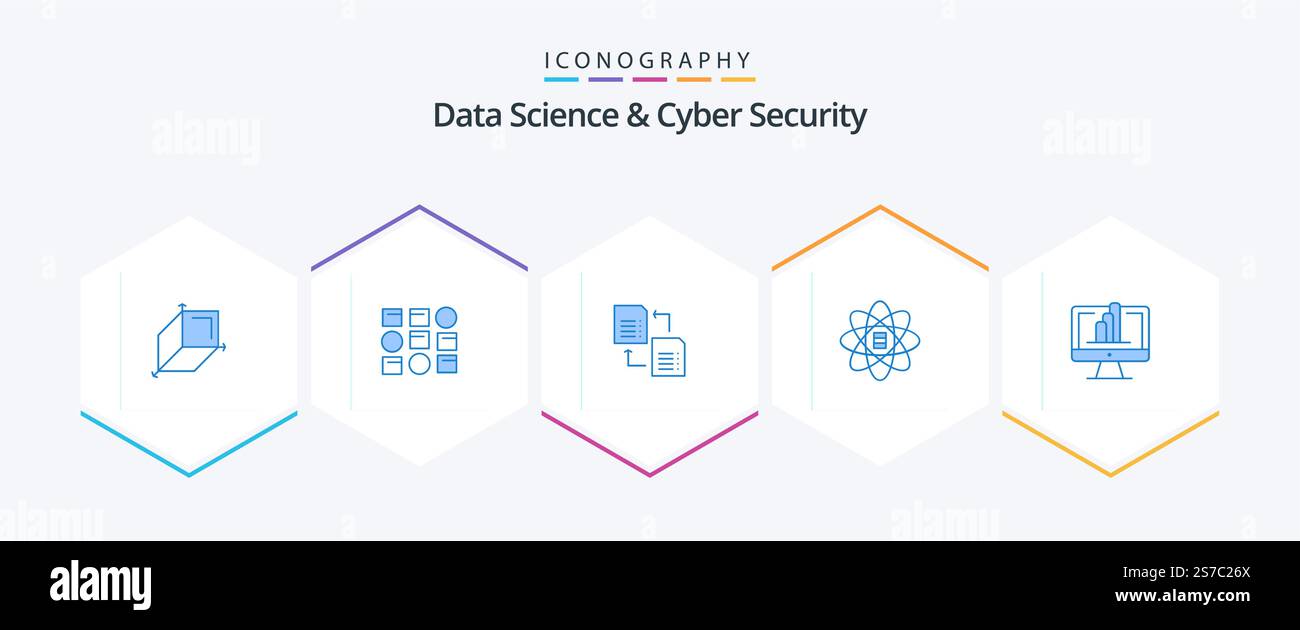 Data Science And Cyber Security 25 Blue icon pack including monitor ...