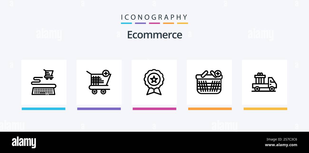 Ecommerce Line 5 Icon Pack Including offer. shopping. badge. ecommerce ...