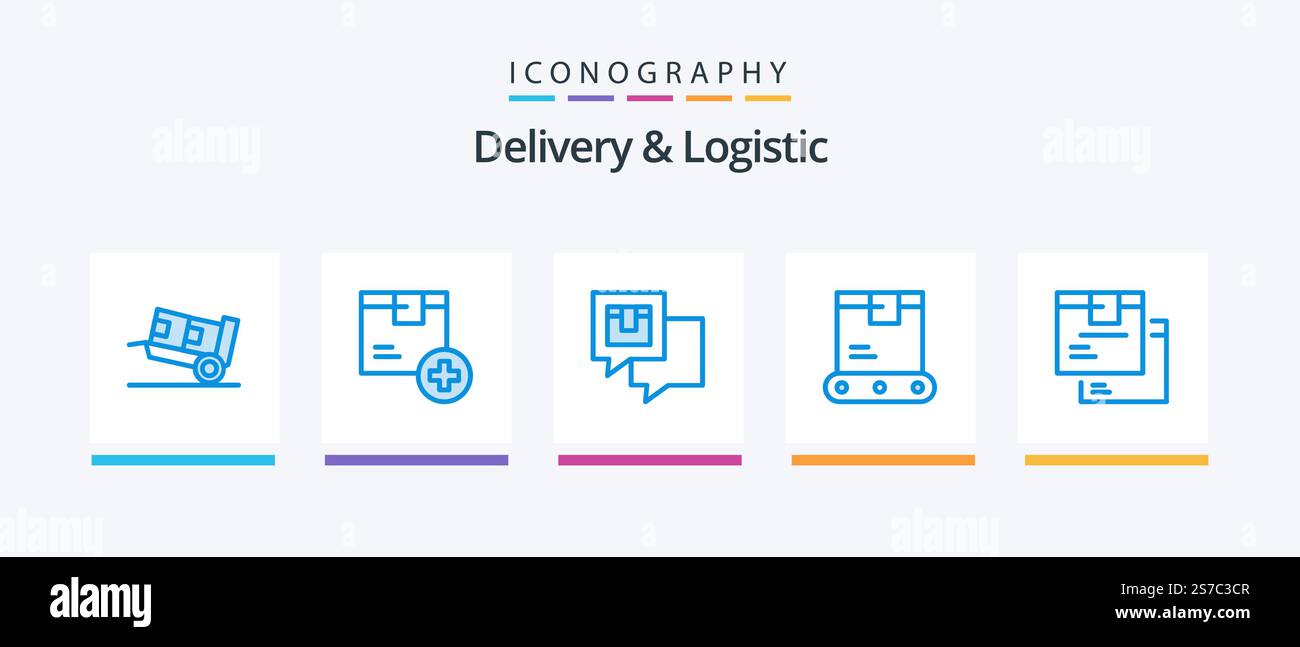 Delivery And Logistic Blue 5 Icon Pack Including logistics. delivery ...