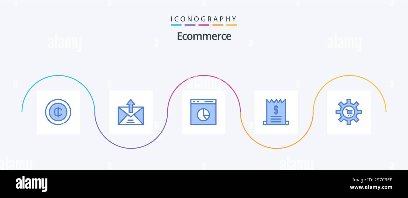 Ecommerce Blue 5 Icon Pack Including cart. ecommerce. commerce ...