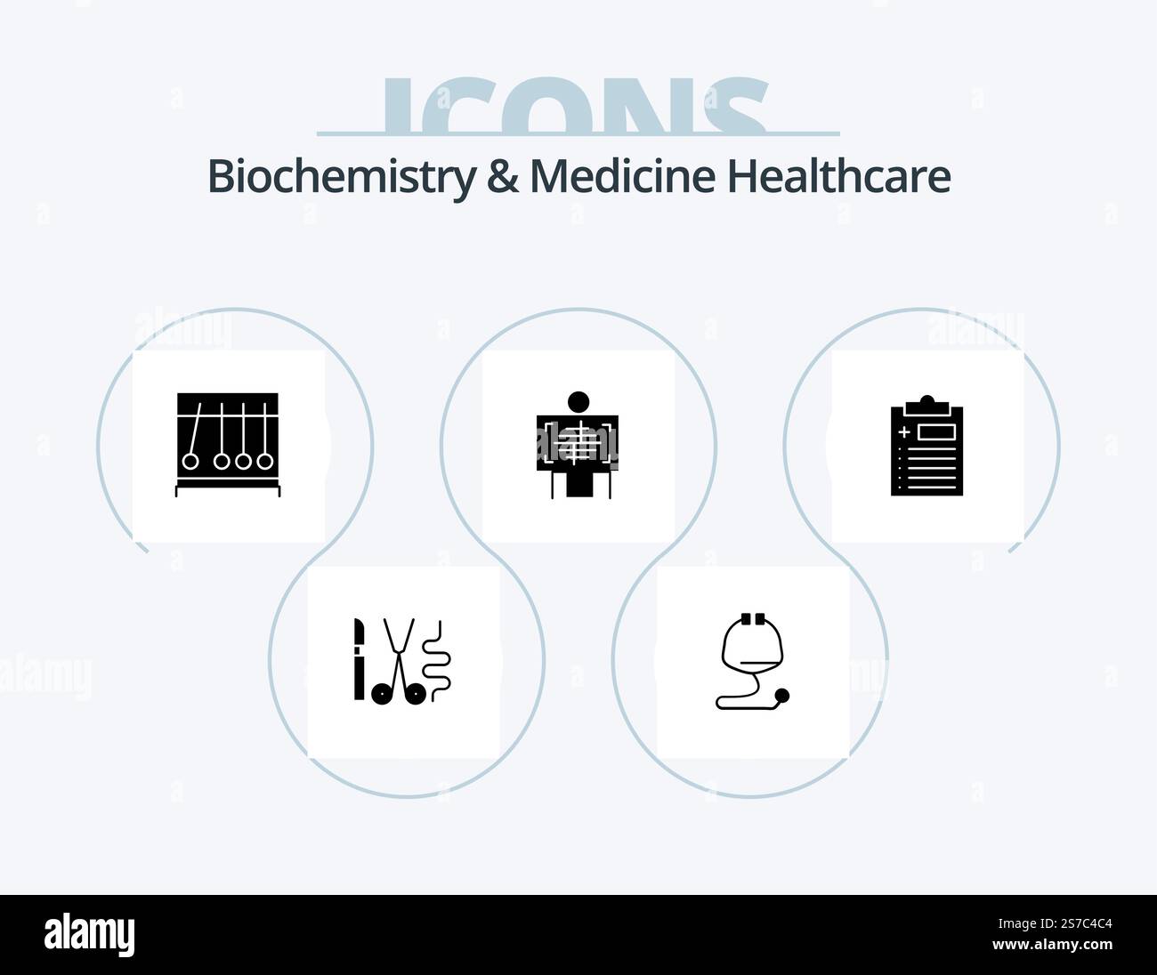 Biochemistry And Medicine Healthcare Glyph Icon Pack 5 Icon Design ...