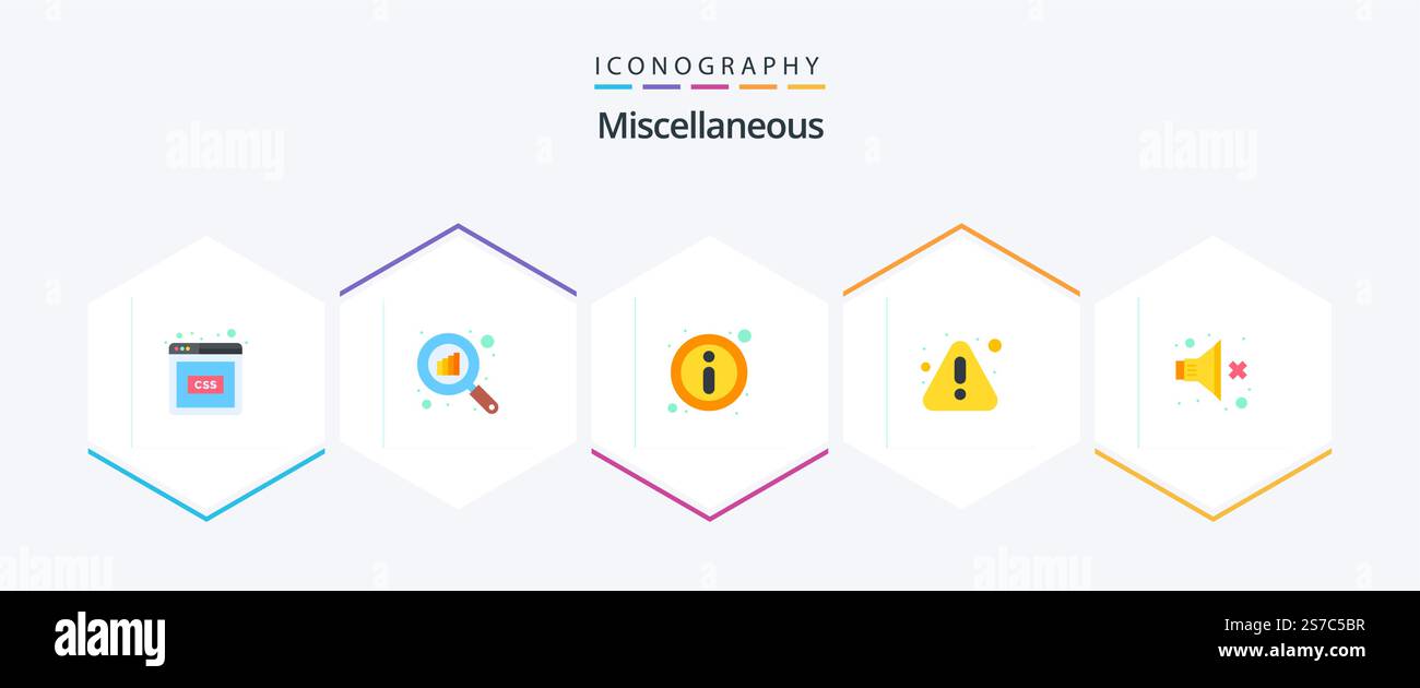 Miscellaneous 25 Flat icon pack including sound. about. warning. error Stock Vector