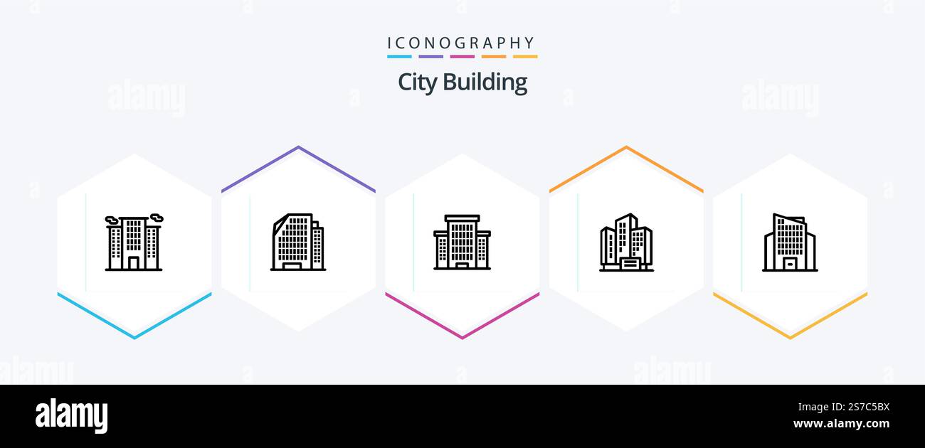 City Building 25 Line icon pack including . office. city. building ...
