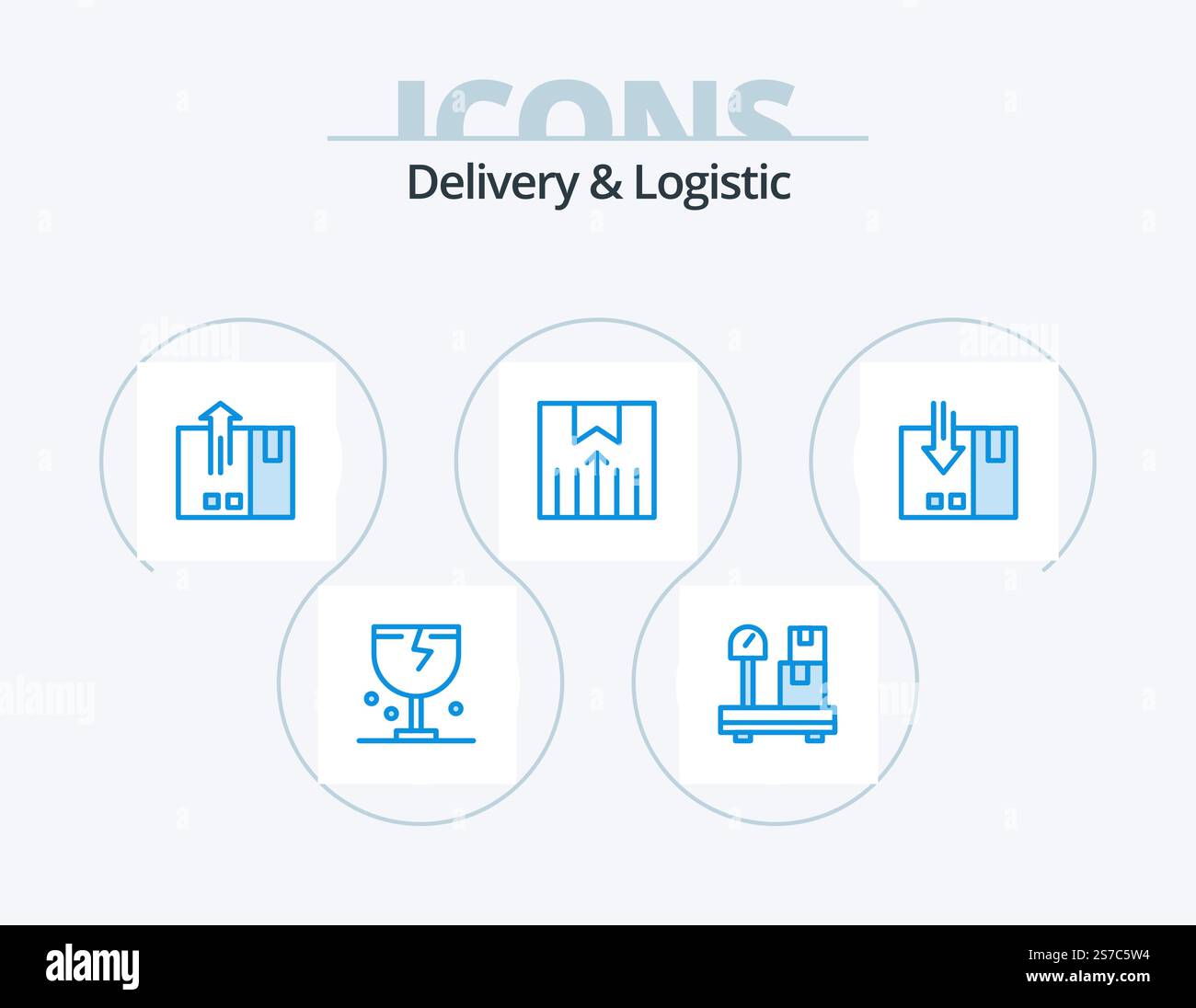 Delivery And Logistic Blue Icon Pack 5 Icon Design. transport. logistic ...