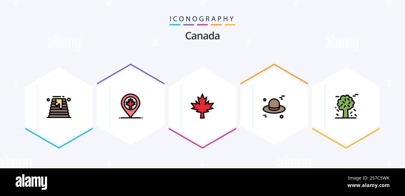 Canada 25 FilledLine icon pack including pine trees. arctic. canada ...