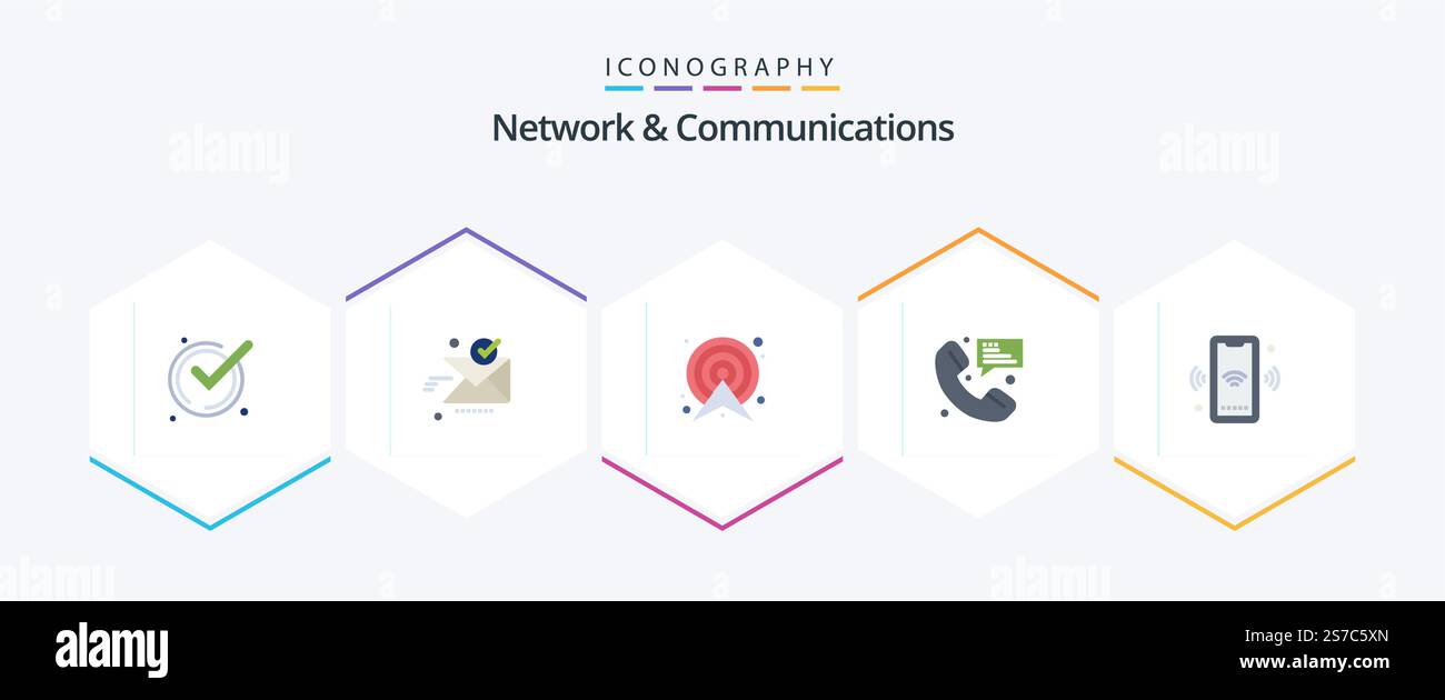 Network And Communications 25 Flat icon pack including communication ...