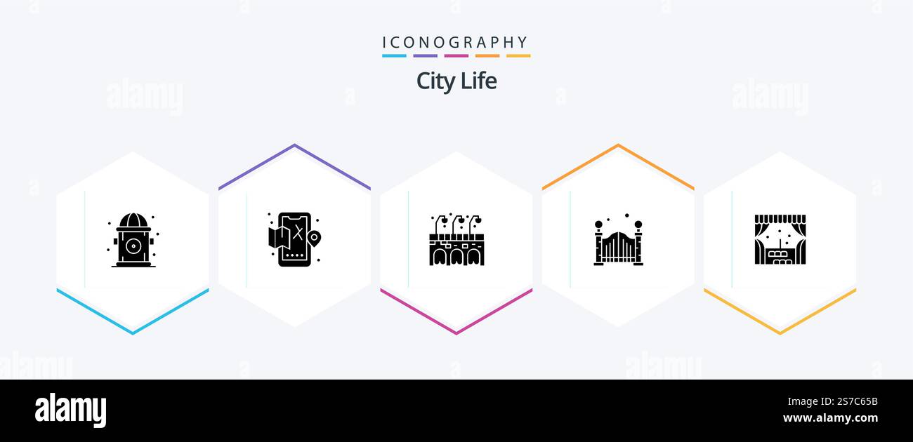 City Life 25 Glyph icon pack including . window. life. city. bridge ...