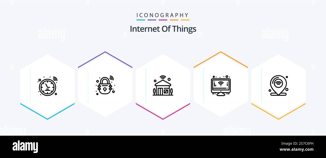Internet Of Things 25 Line icon pack including internet. wifi. house ...
