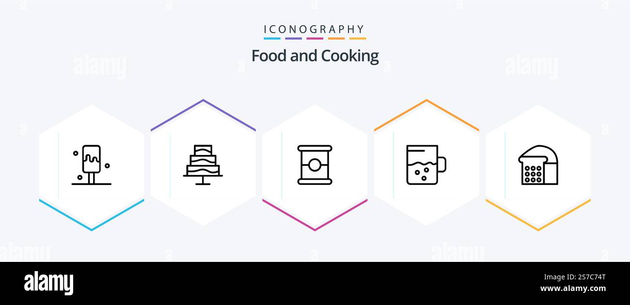 Food 25 Line icon pack including . . spam. loaf. bread Stock Vector ...