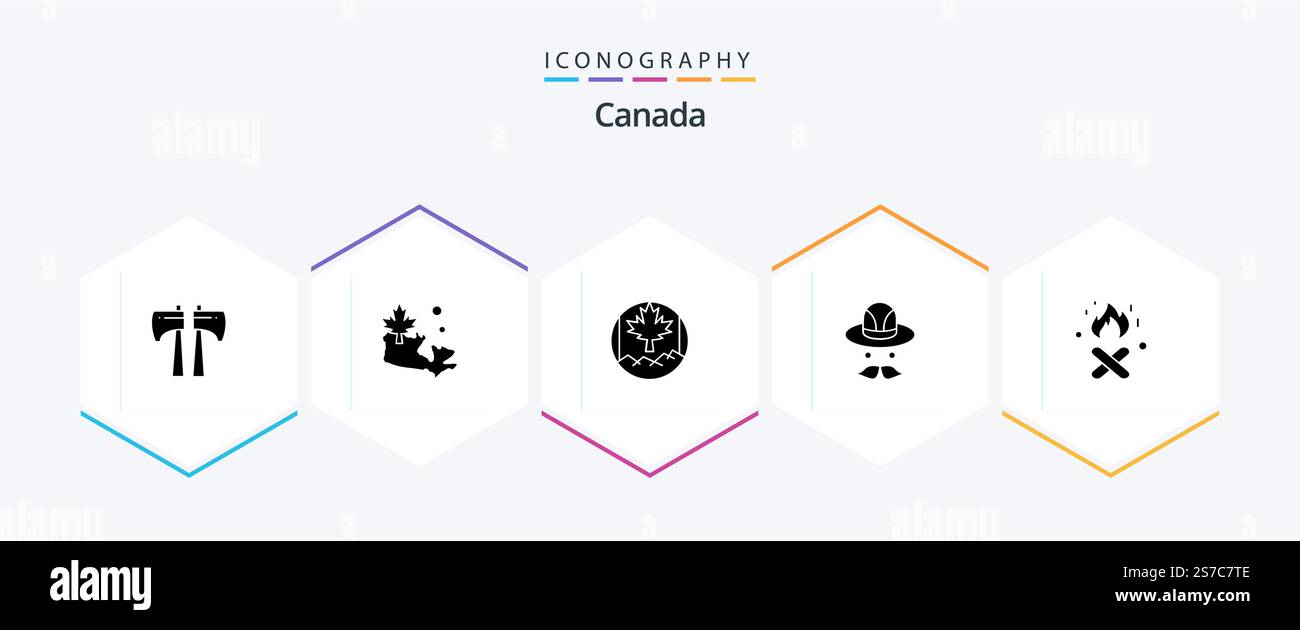 Canada 25 Glyph icon pack including . . flag. canada. fire Stock Vector