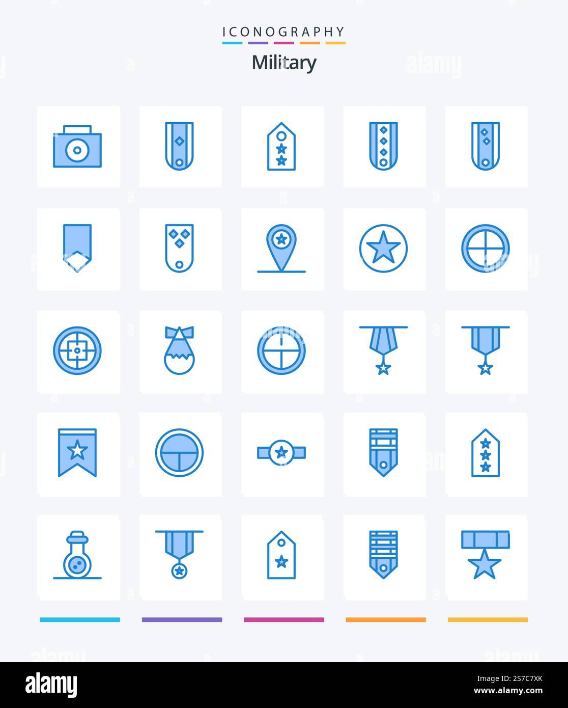 Creative Military 25 Blue icon pack Such As achievement. rank. rank ...