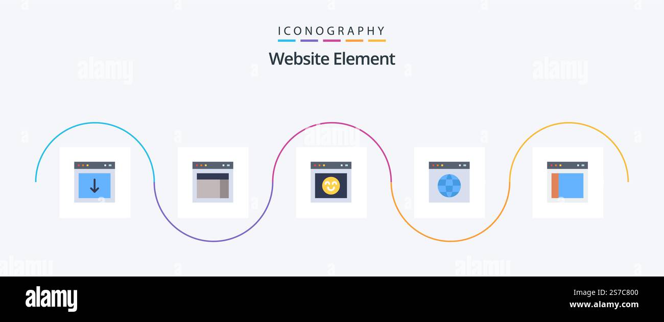 Website Element Flat 5 Icon Pack Including website. link. web. globe ...