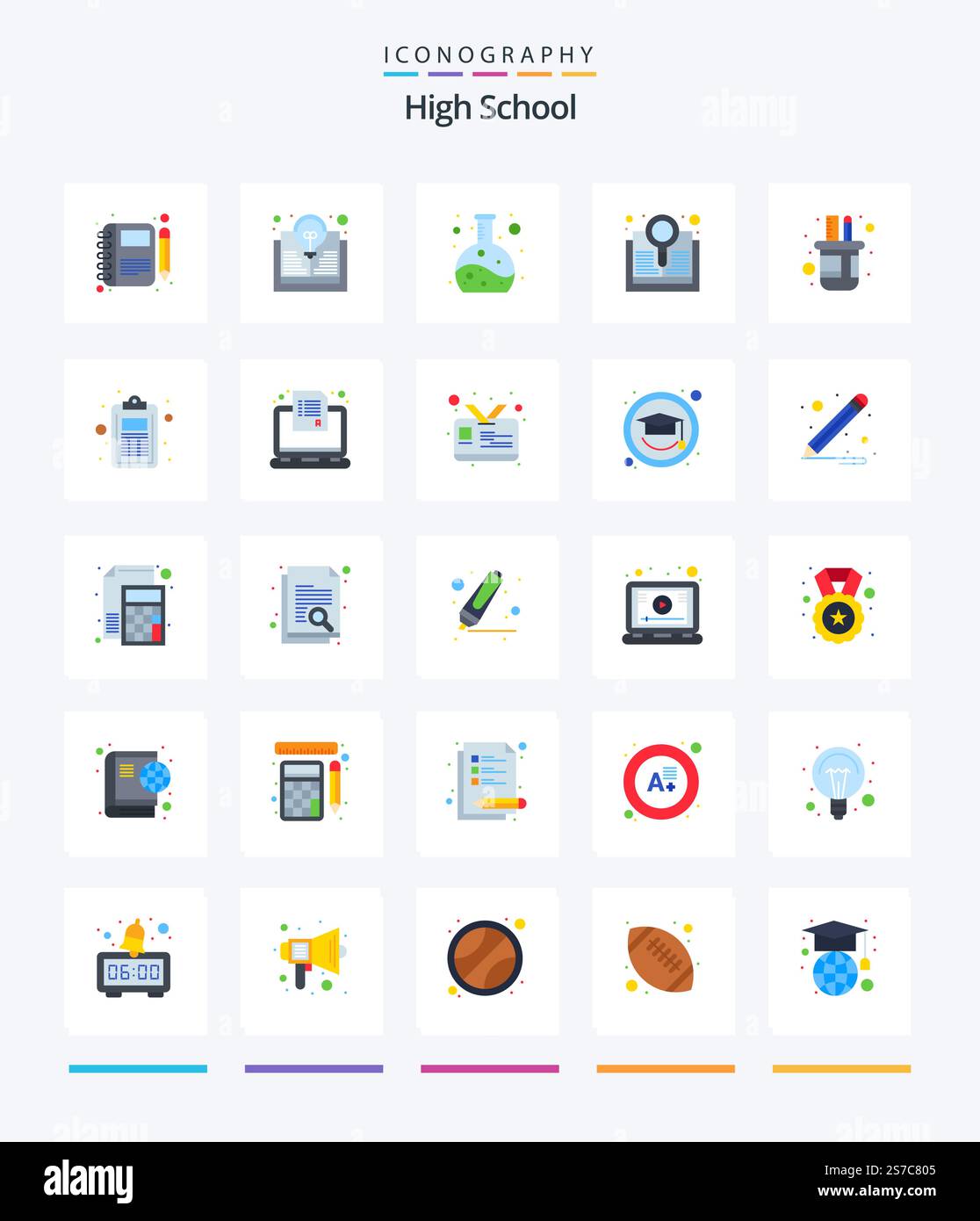 Creative High School 25 Flat icon pack Such As pencil. search. idea ...
