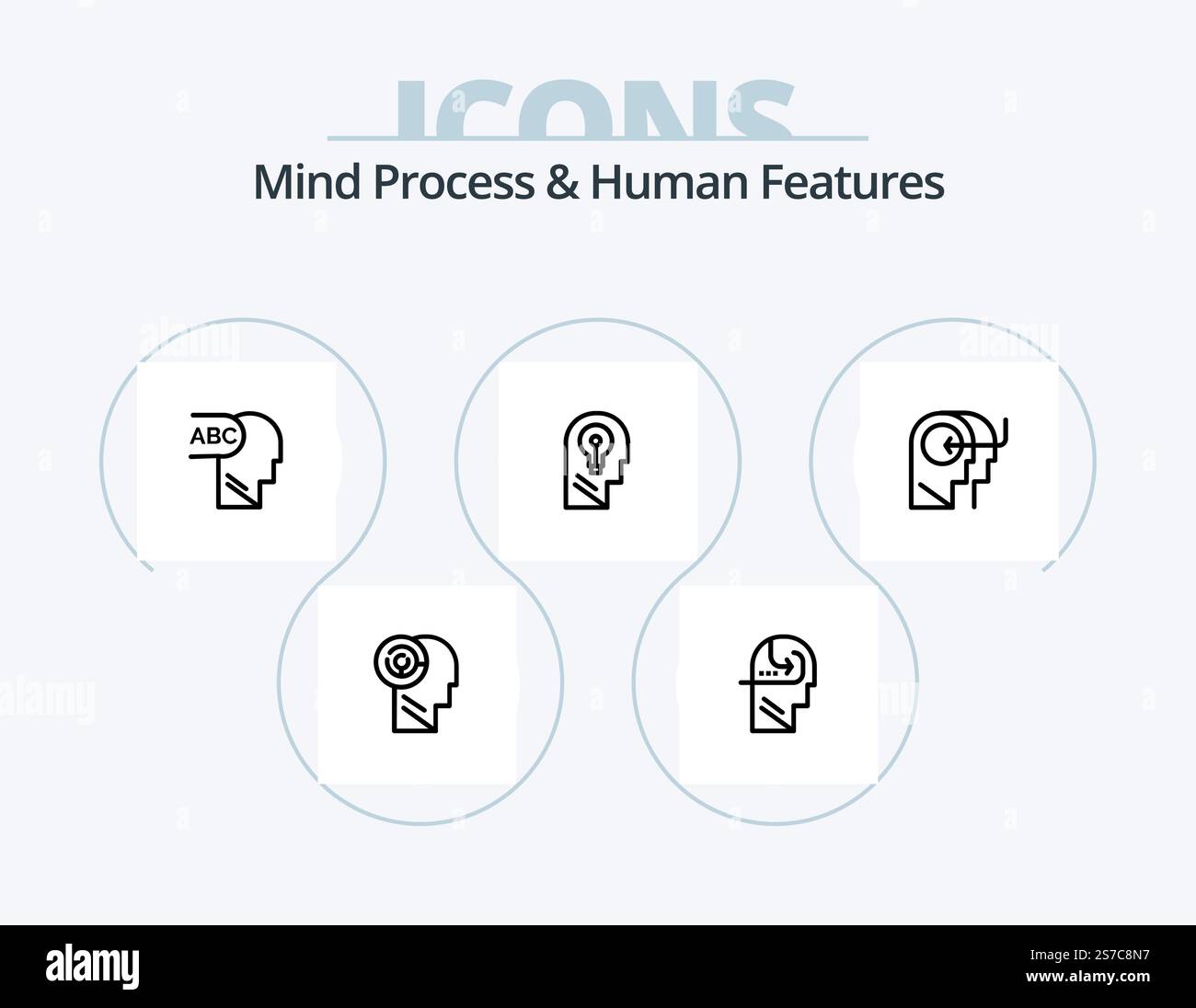 Mind Process And Human Features Line Icon Pack 5 Icon Design. feelings ...