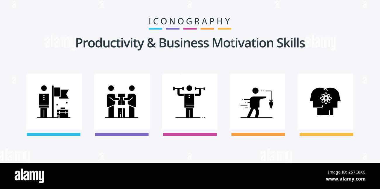 Productivity And Business Motivation Skills Glyph 5 Icon Pack Including ...