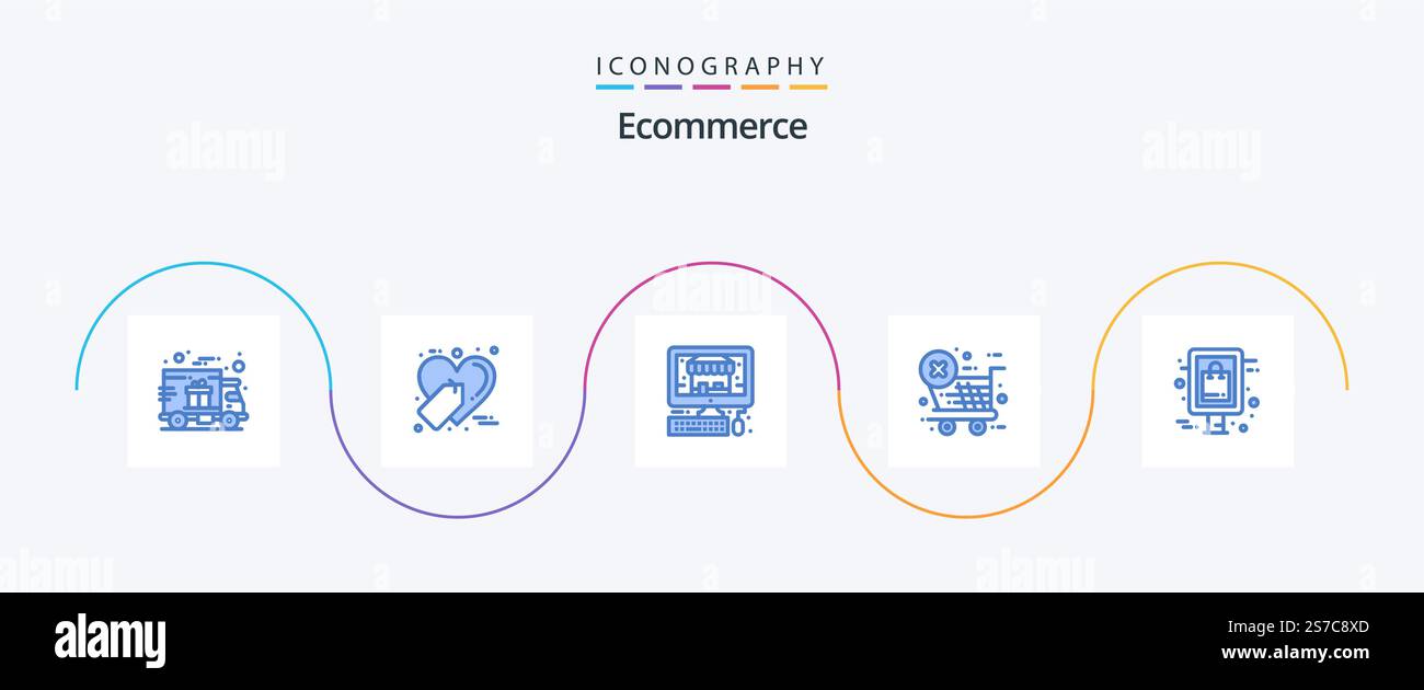 Ecommerce Blue 5 Icon Pack Including sign. board. ecommerce. shopping ...