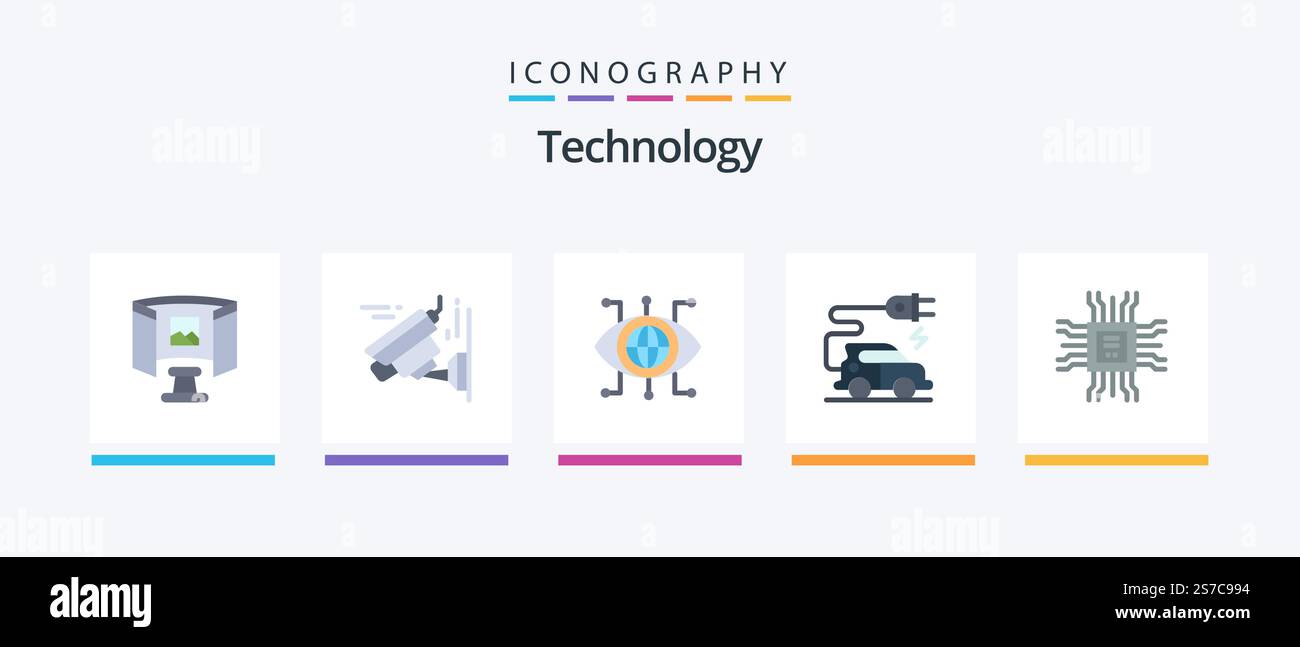 Technology Flat 5 Icon Pack Including technology. cpu. manager. book ...