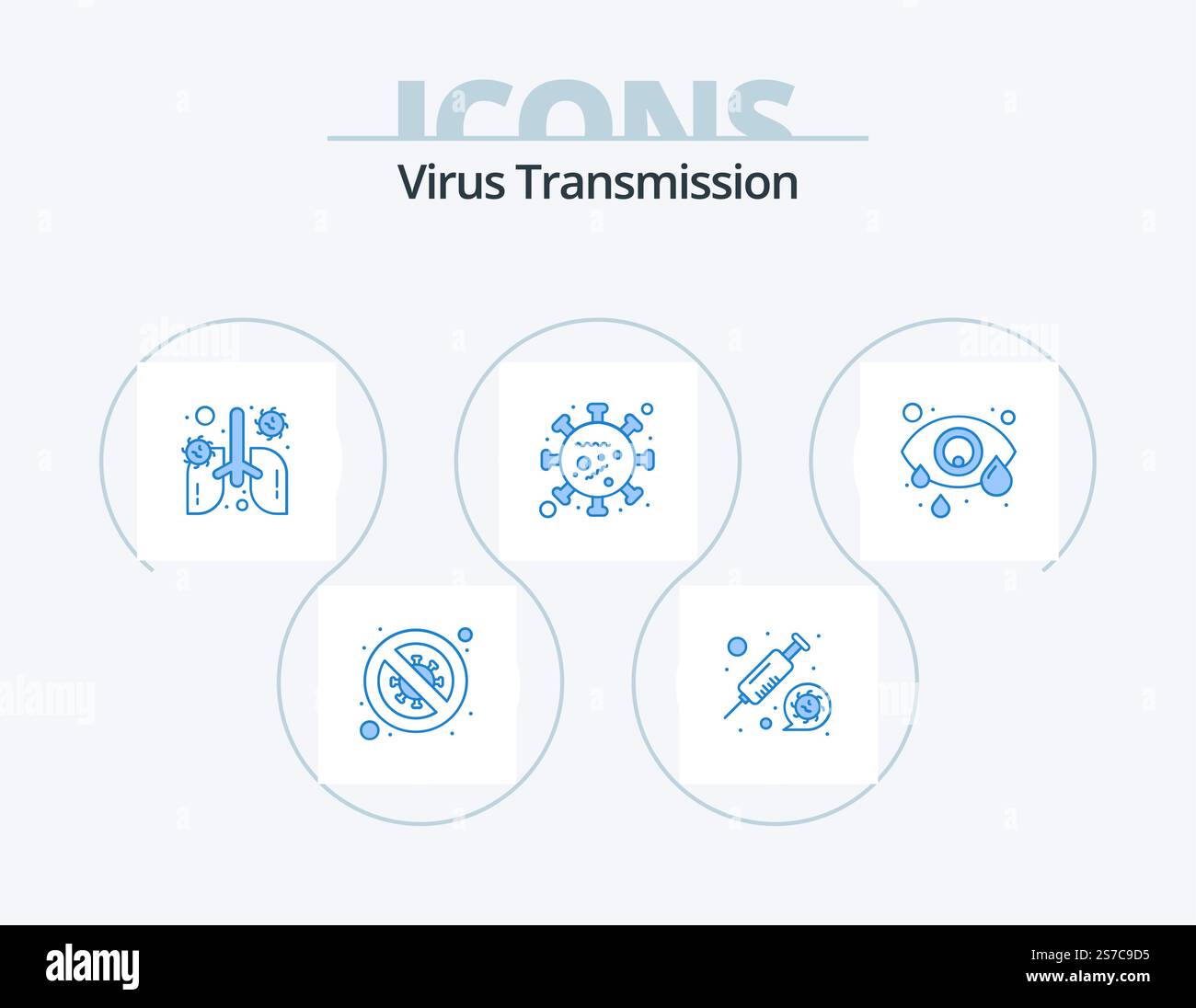 Virus Transmission Blue Icon Pack 5 Icon Design. eye. life. anatomy ...