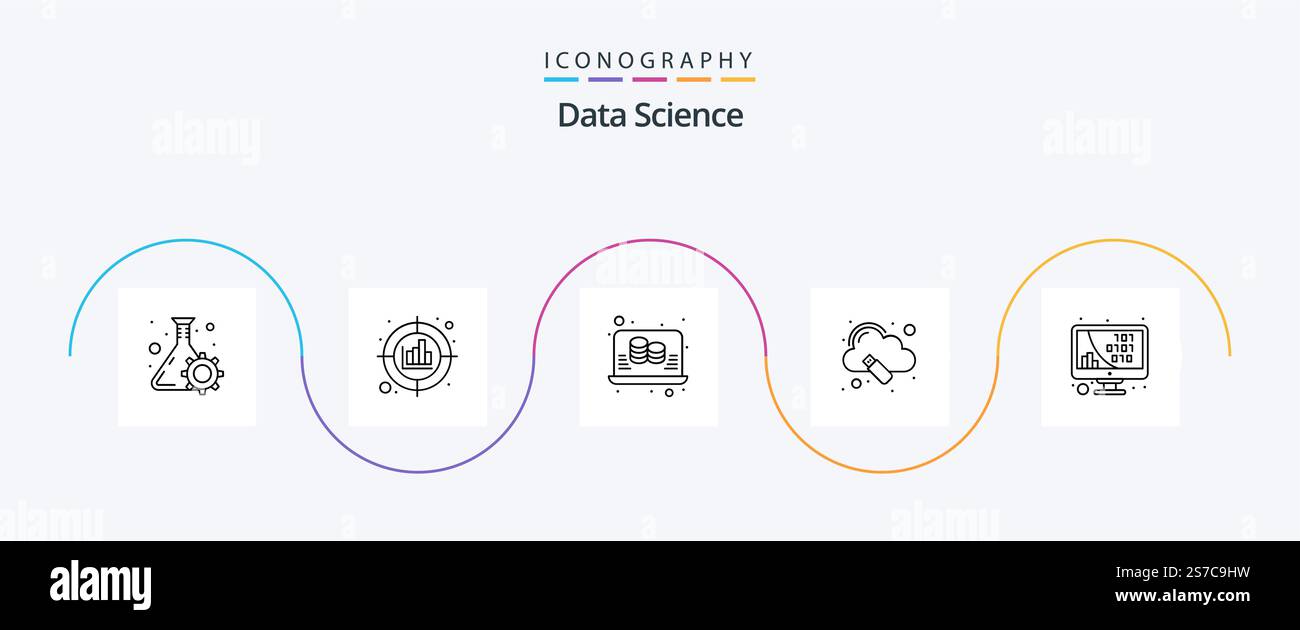 Data Science Line 5 Icon Pack Including big data. data. strategy. cloud ...
