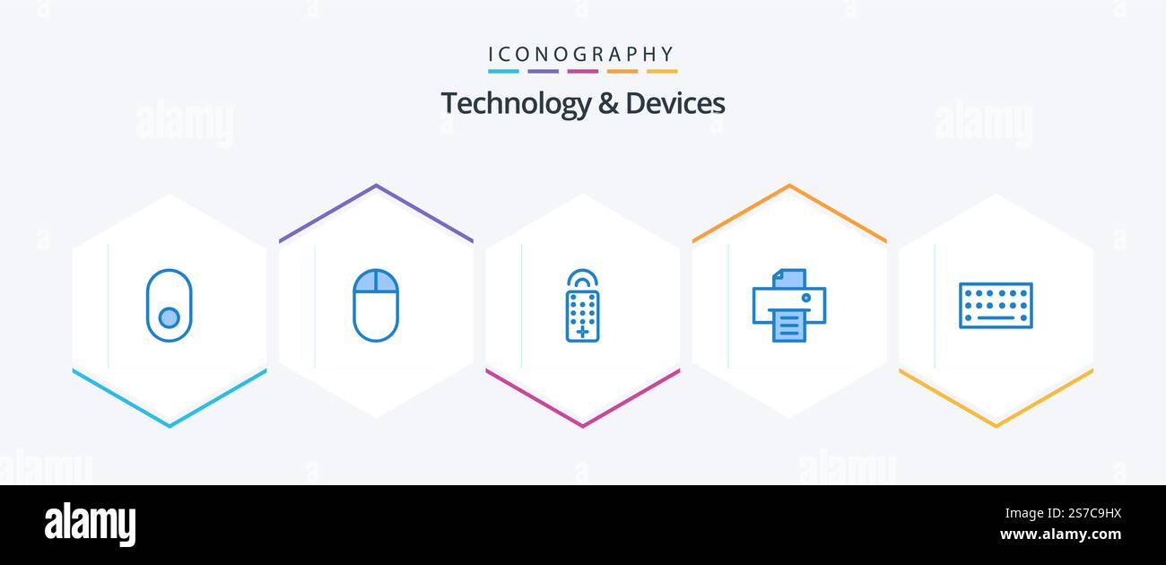 Devices 25 Blue icon pack including . device. . keyboard Stock Vector ...