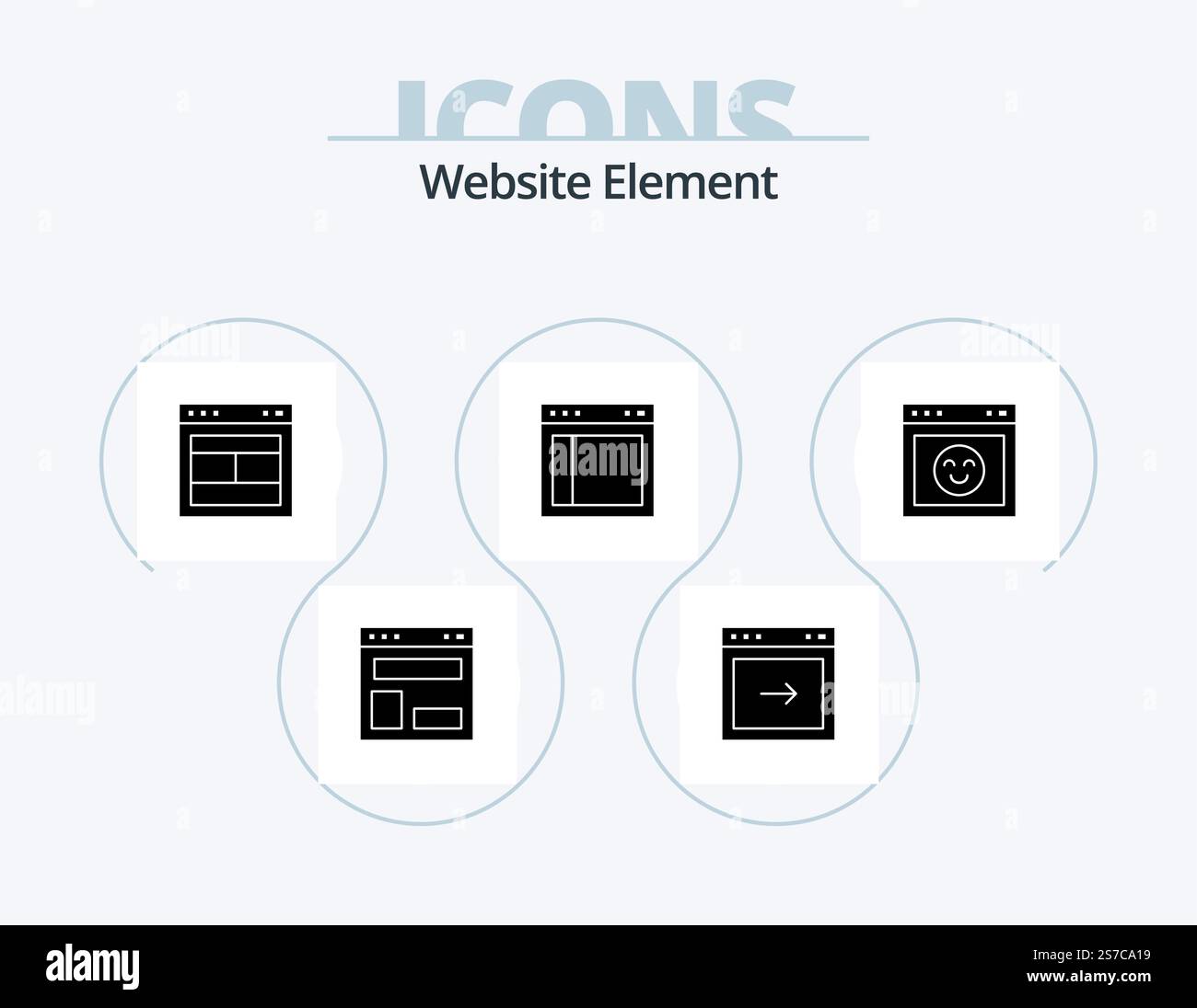 Website Element Glyph Icon Pack 5 Icon Design. text. interface. website ...
