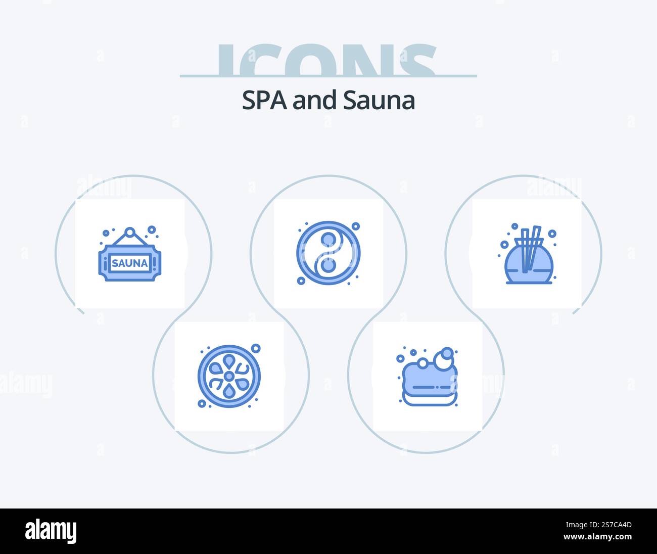 Sauna Blue Icon Pack 5 Icon Design. . scent. sign. perfume. yin Stock ...