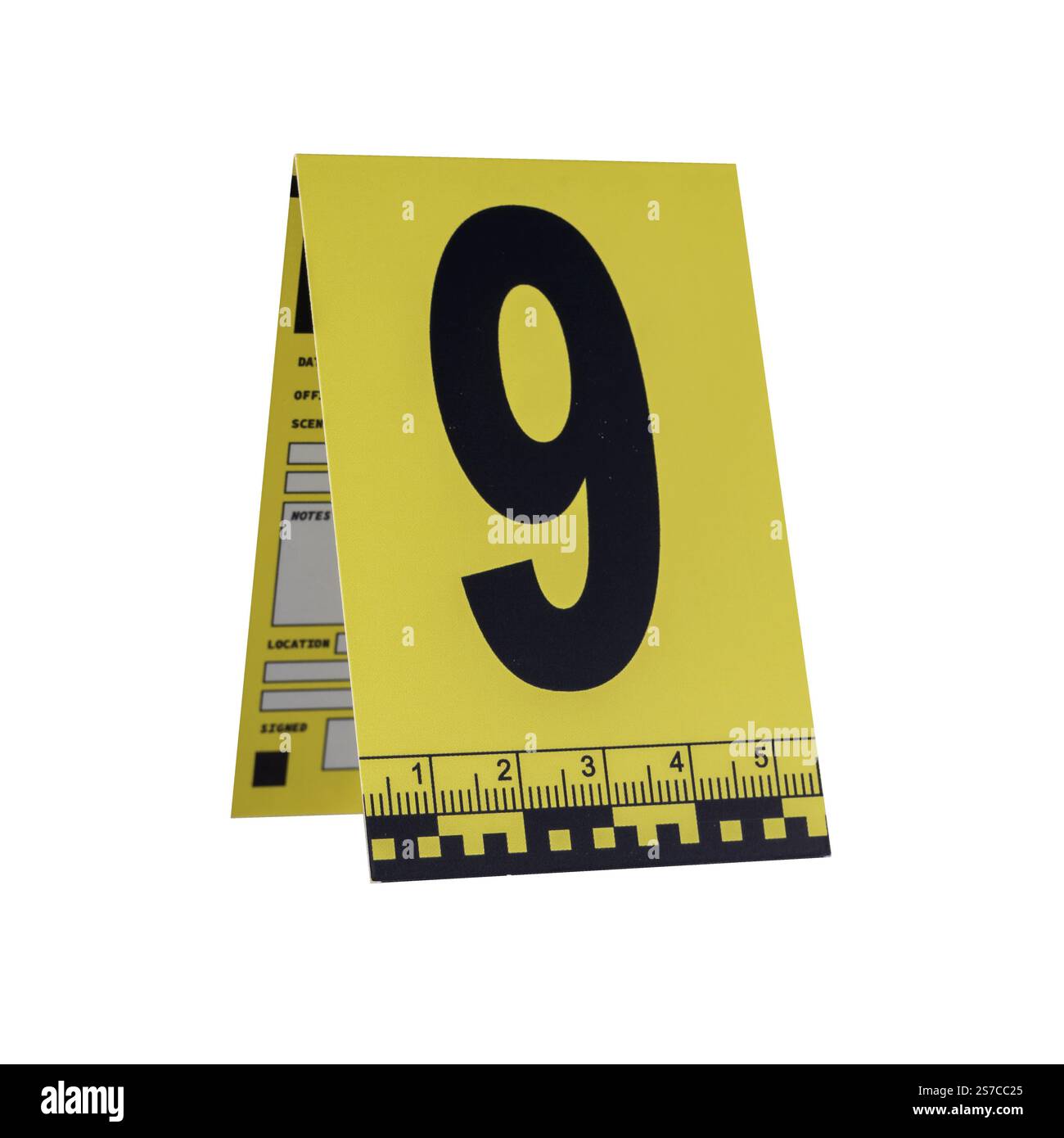 Marker of Crime Scene, Number 9 on transparent background. High quality ...