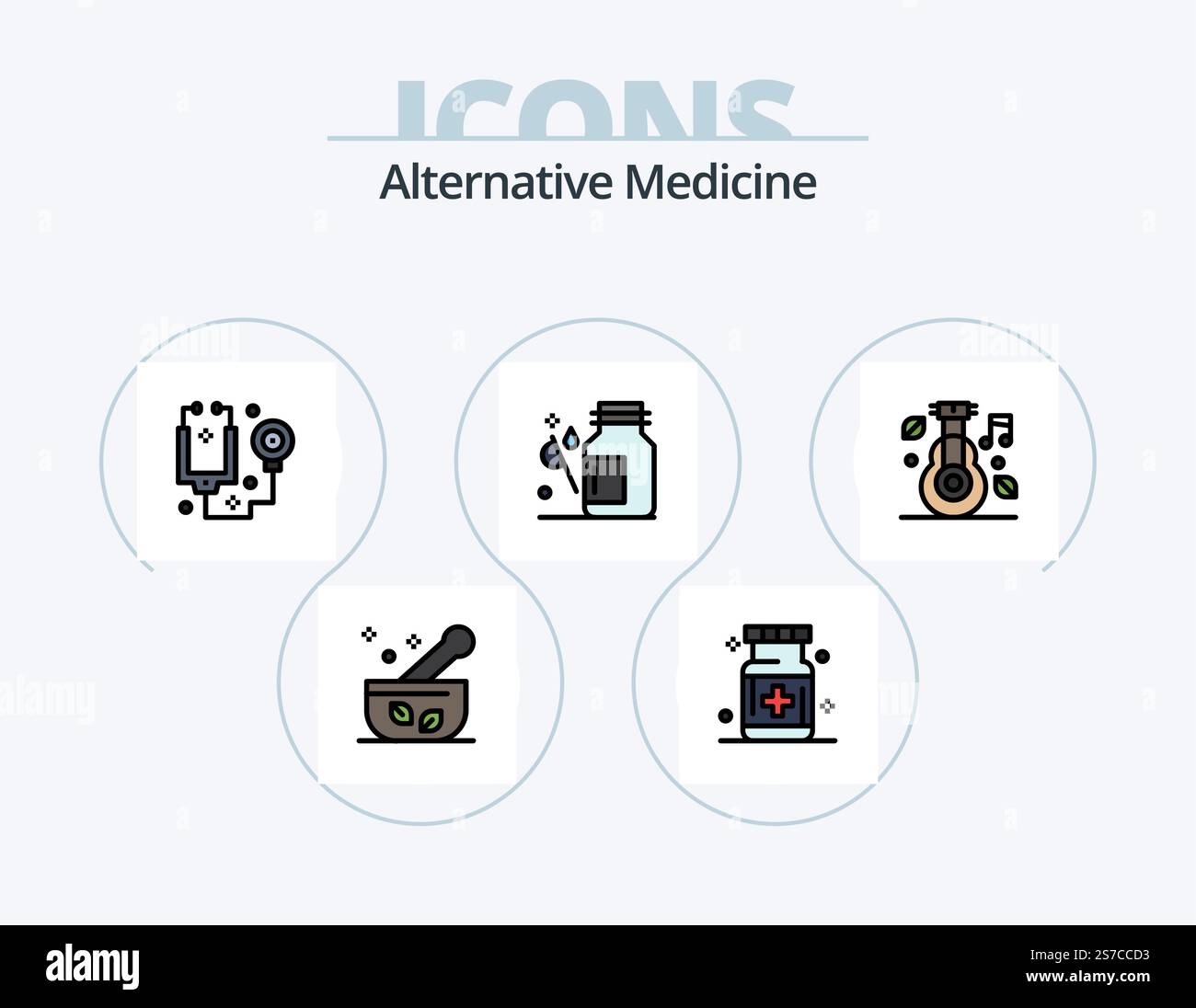 Alternative Medicine Line Filled Icon Pack 5 Icon Design. medicine ...