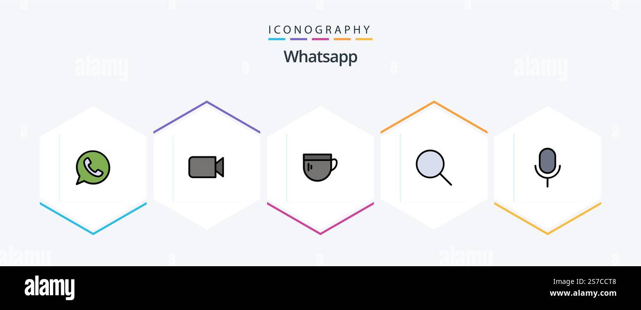 Whatsapp 25 FilledLine icon pack including microphone. ui. cup. basic. search Stock Vector
