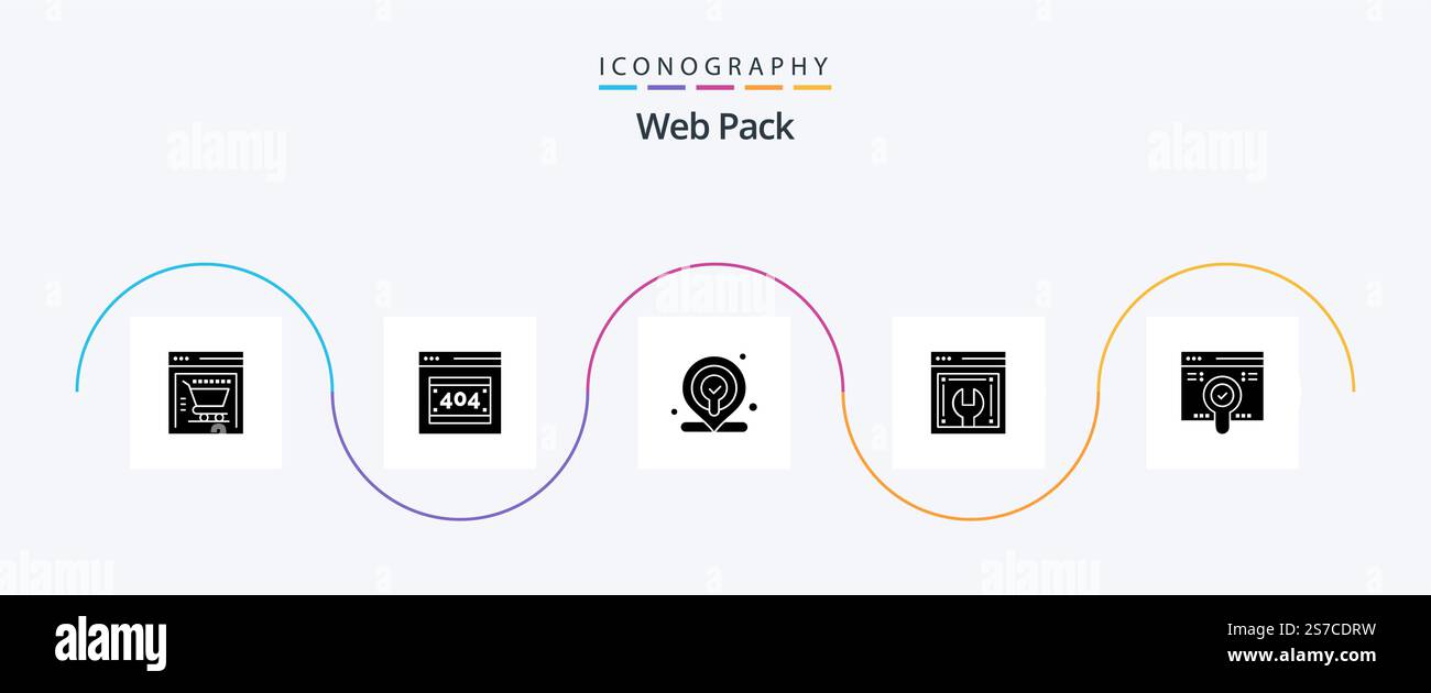 Web Pack Glyph 5 Icon Pack Including . find. map. search. web ...