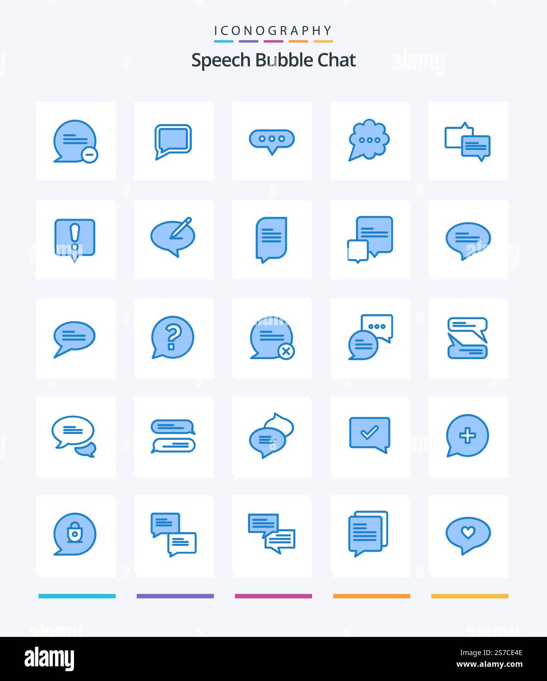 Creative Chat 25 Blue icon pack Such As message. exclamation mark. chat ...