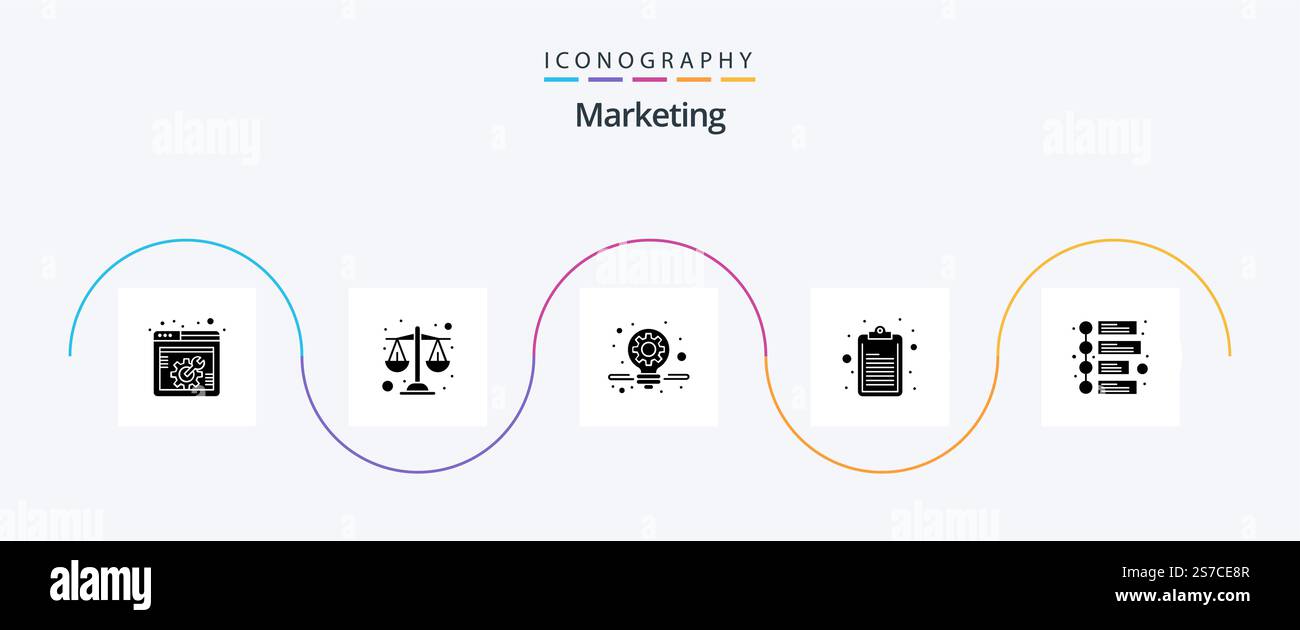 Marketing Glyph 5 Icon Pack Including . timeline. marketing. marketing ...