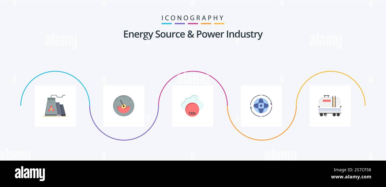 Energy Source And Power Industry Flat 5 Icon Pack Including dumpper ...