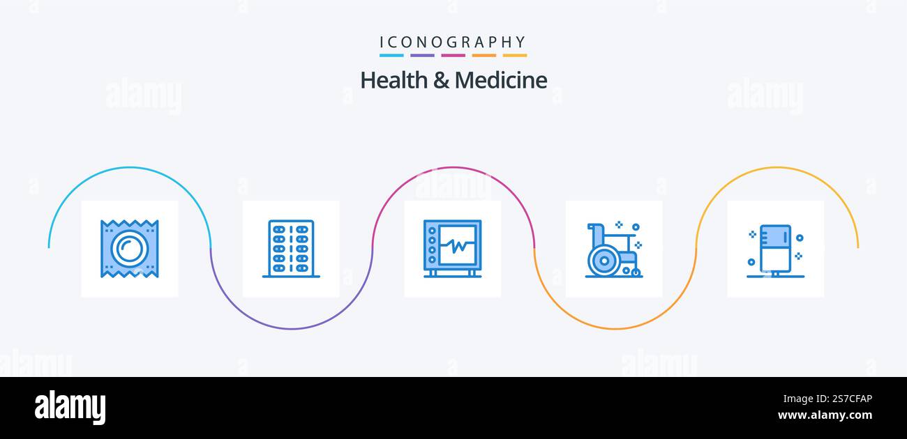 Health and Medicine Blue 5 Icon Pack Including form. disease. form ...
