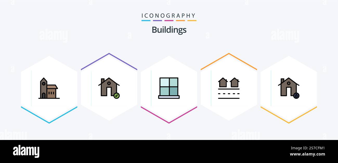 Buildings 25 FilledLine icon pack including housing. estate. estate ...