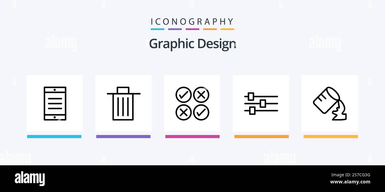 Design Line 5 Icon Pack Including . anchor. cell. Creative Icons Design ...