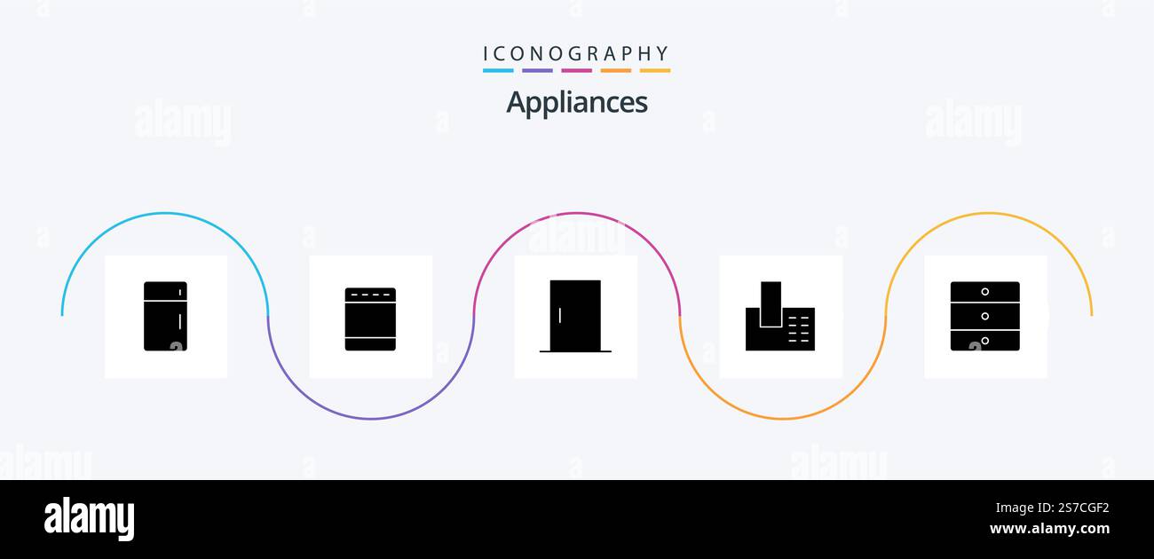 Appliances Glyph 5 Icon Pack Including furniture. home. oven. call ...