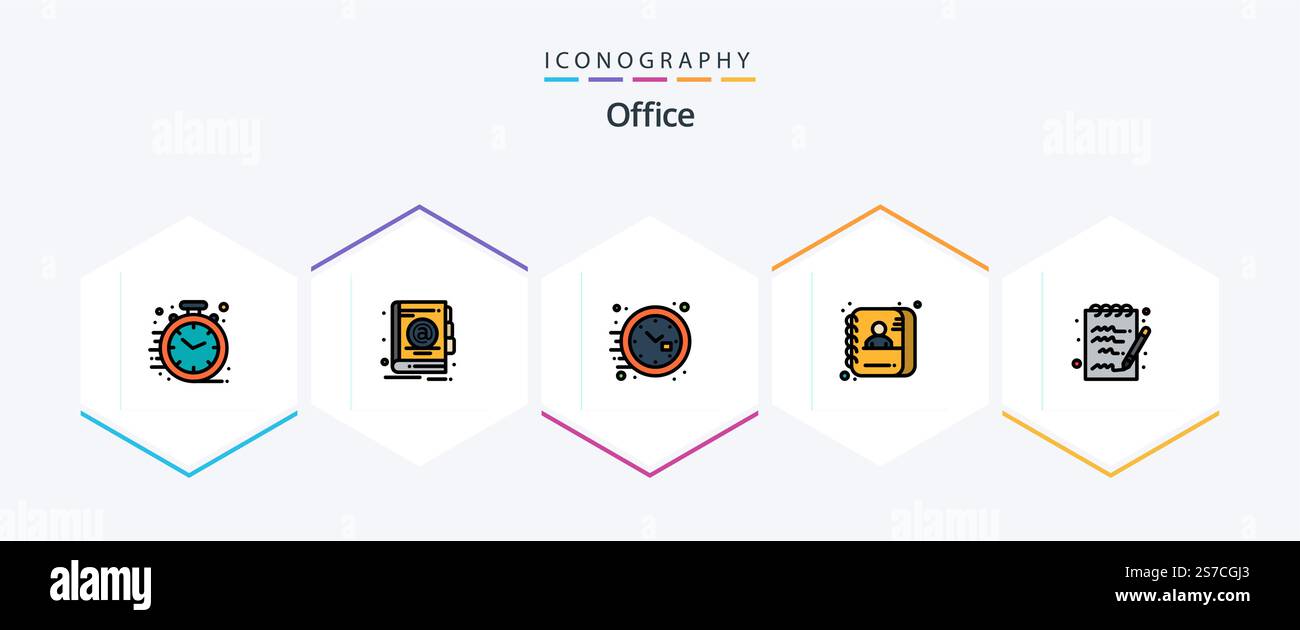 Office 25 FilledLine icon pack including notepad. document. office. id ...