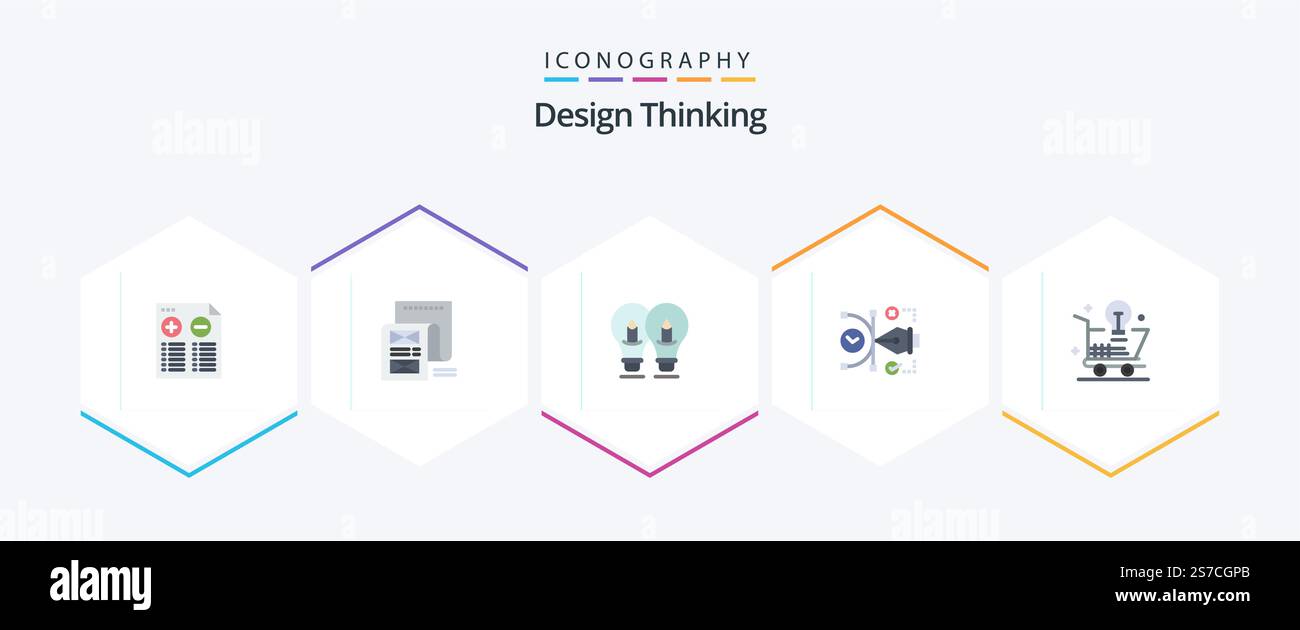 Design Thinking 25 Flat icon pack including digital. vector. attachment ...