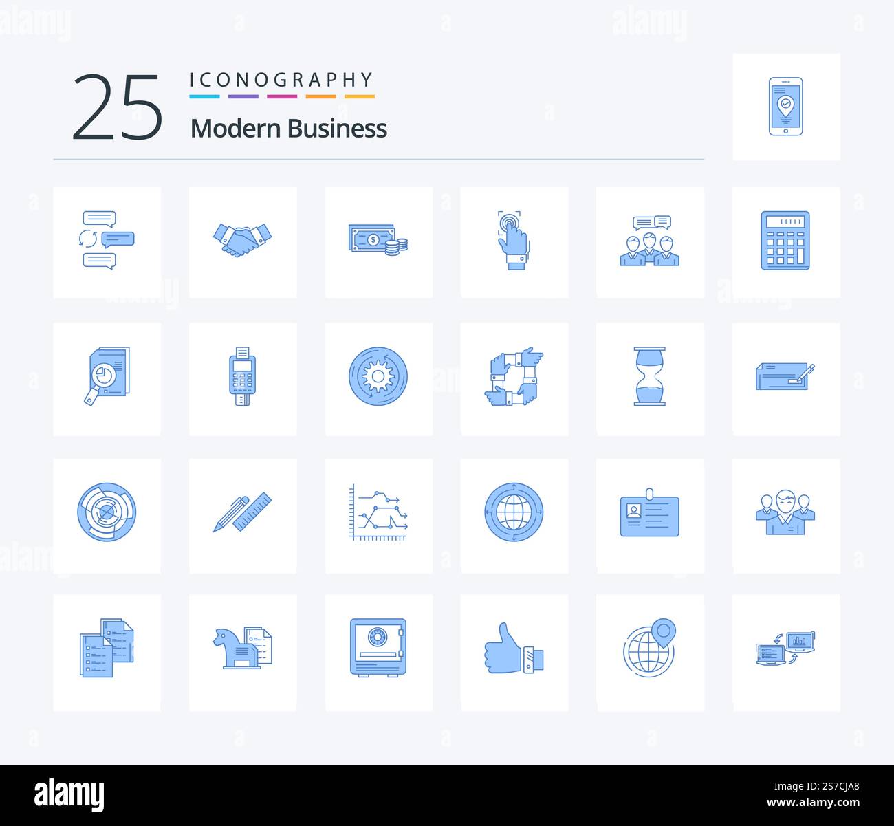 Modern Business 25 Blue Color icon pack including fingerprint. money ...