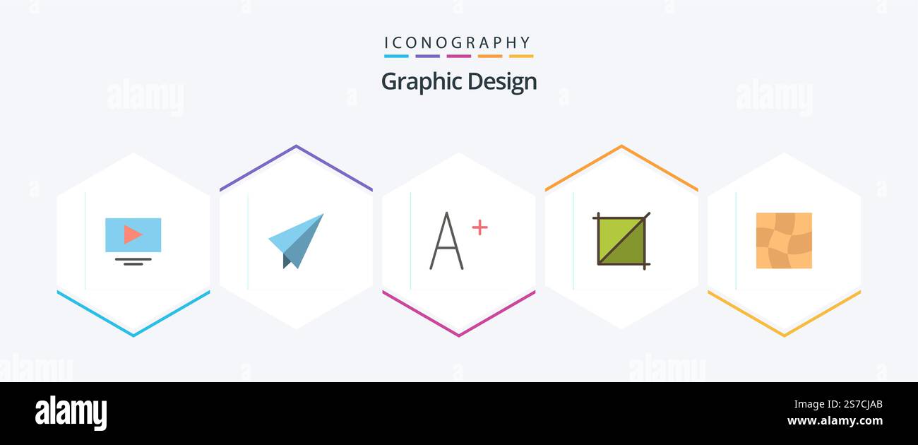 Design 25 Flat icon pack including . crop. . mesh Stock Vector