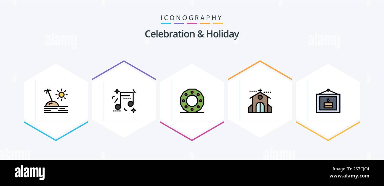 Celebration and Holiday 25 FilledLine icon pack including wedding ...