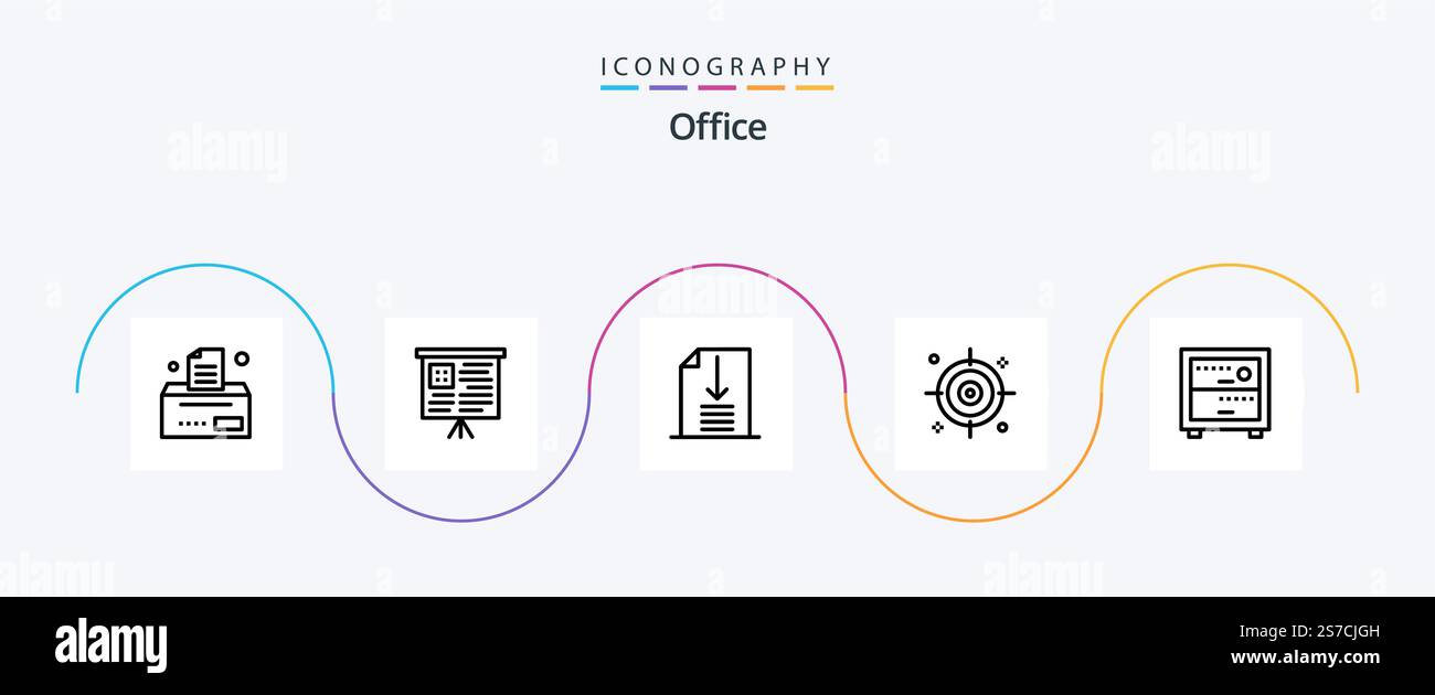 Office Line 5 Icon Pack Including . business. office Stock Vector Image ...