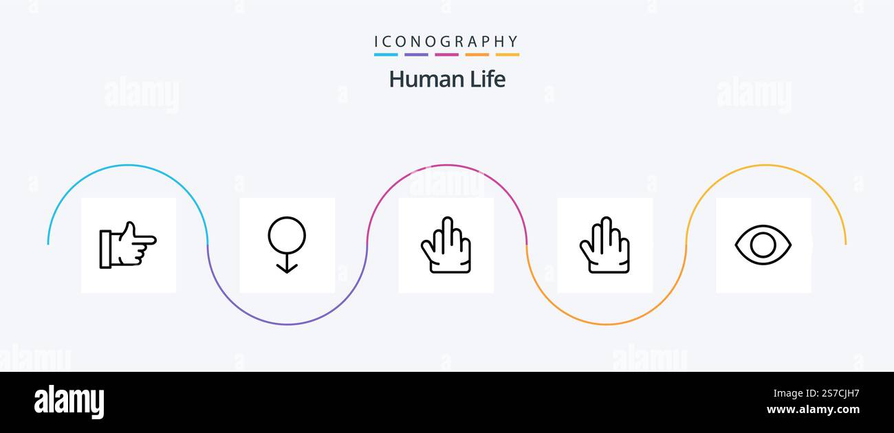 Human Line 5 Icon Pack Including . vision. high five. human. eye Stock ...