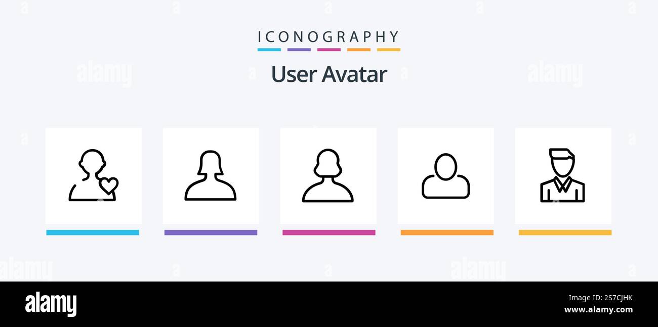 User Line 5 Icon Pack Including user. basic. account. basic. user. Creative Icons Design Stock Vector