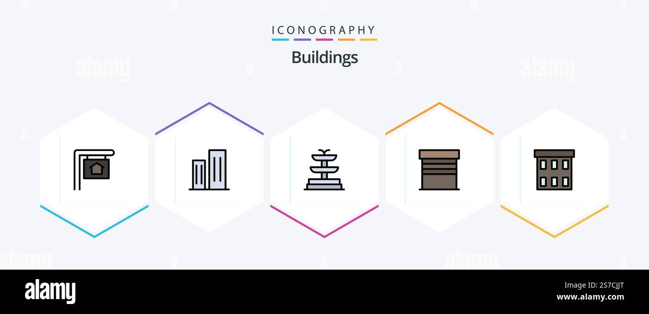 Buildings 25 FilledLine icon pack including corporation. buildings ...