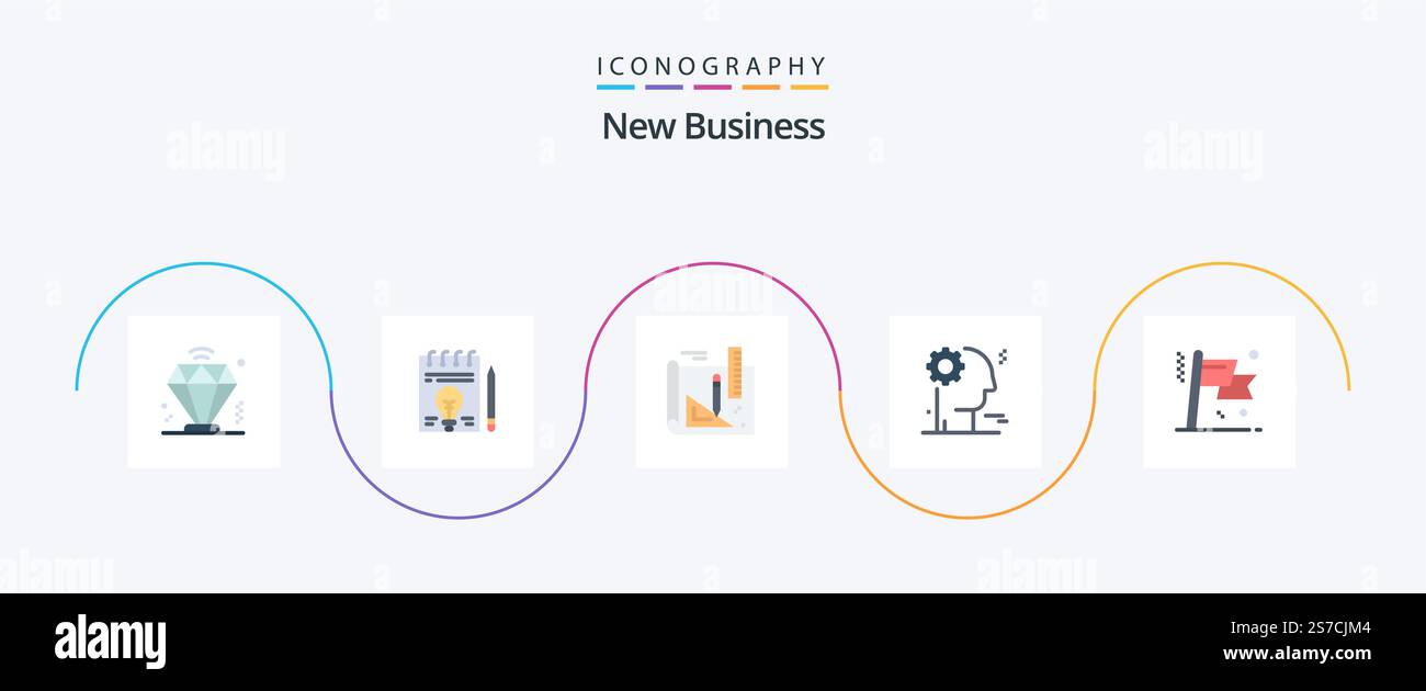 New Business Flat 5 Icon Pack Including success. business. drawing ...